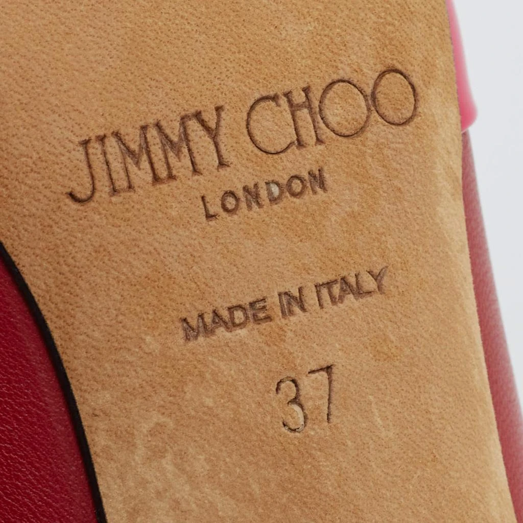 Jimmy Choo Jimmy Choo Pink/Red Patent and Leather Asymmetric Love Pumps Size 37 8