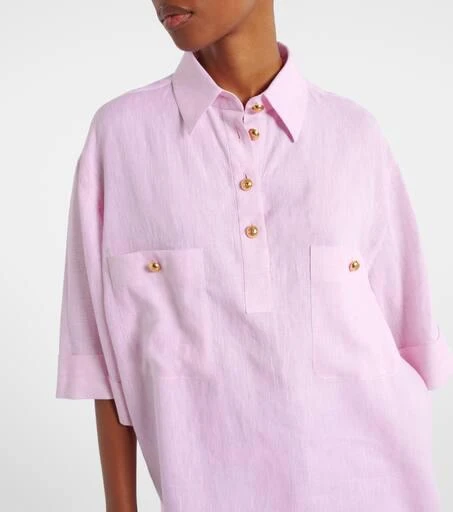 Valentino Oversized linen polo shirt 5