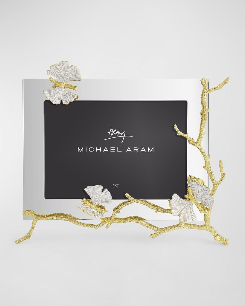 Michael Aram Butterfly Ginkgo White and Gold Frame, 5" x 7"