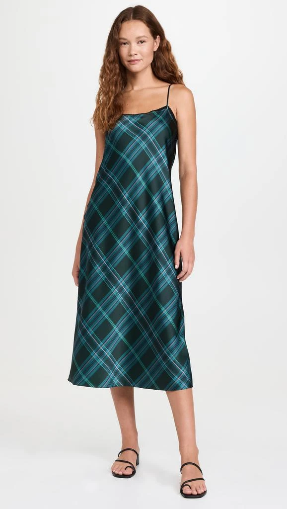 Vince Plaid Lace Trim Slip Dress 1
