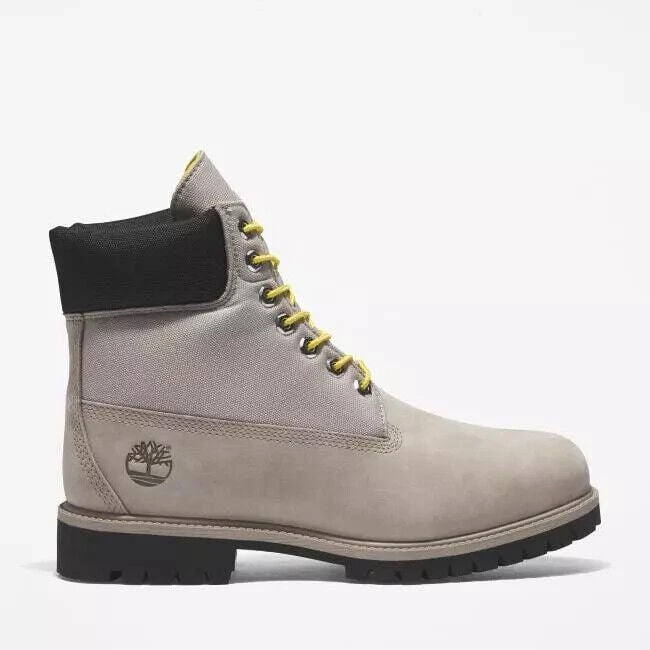 Timberland Heritage TB0A5MSVK51 Combat Boots Men's Gray Leather 6in Ankle DOG176 3