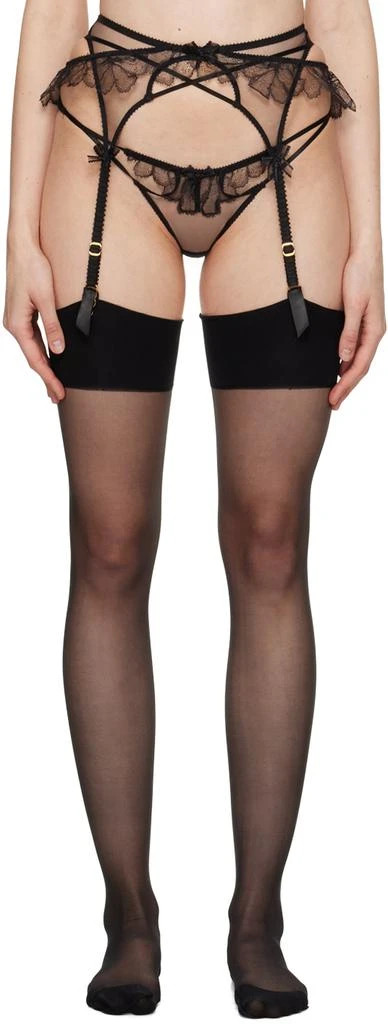 L'Agent by Agent Provocateur Black Kissie Garter Belt 1