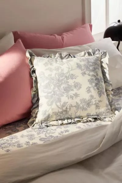 Urban Outfitters Harper Patterned Ruffle Throw Pillow 1