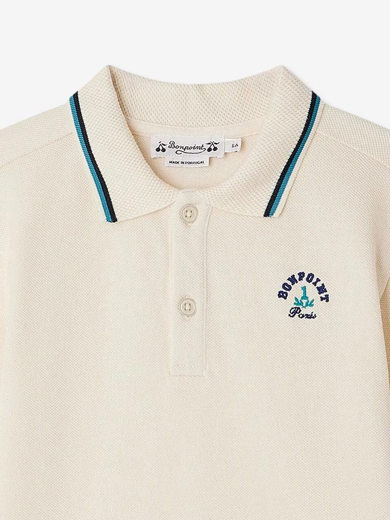 Bonpoint Boys Edric Polo Shirt in Ivory 4