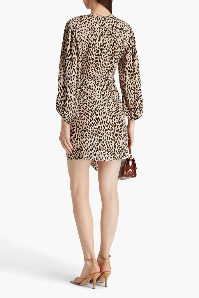 Maje Ruffled leopard-print crepe mini dress 3