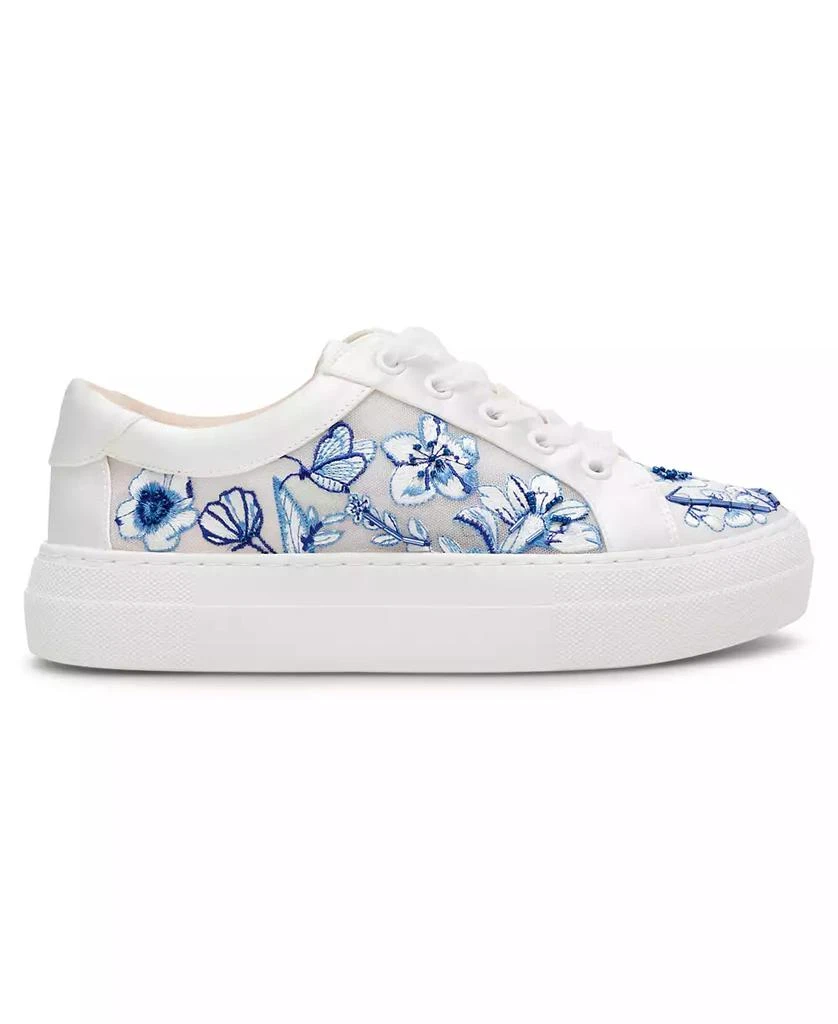 Betsey Johnson Women's Nino Embroidered Toile Lace-Up Sneakers 2