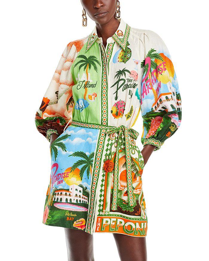 Alémais Paradiso Printed Linen Dress