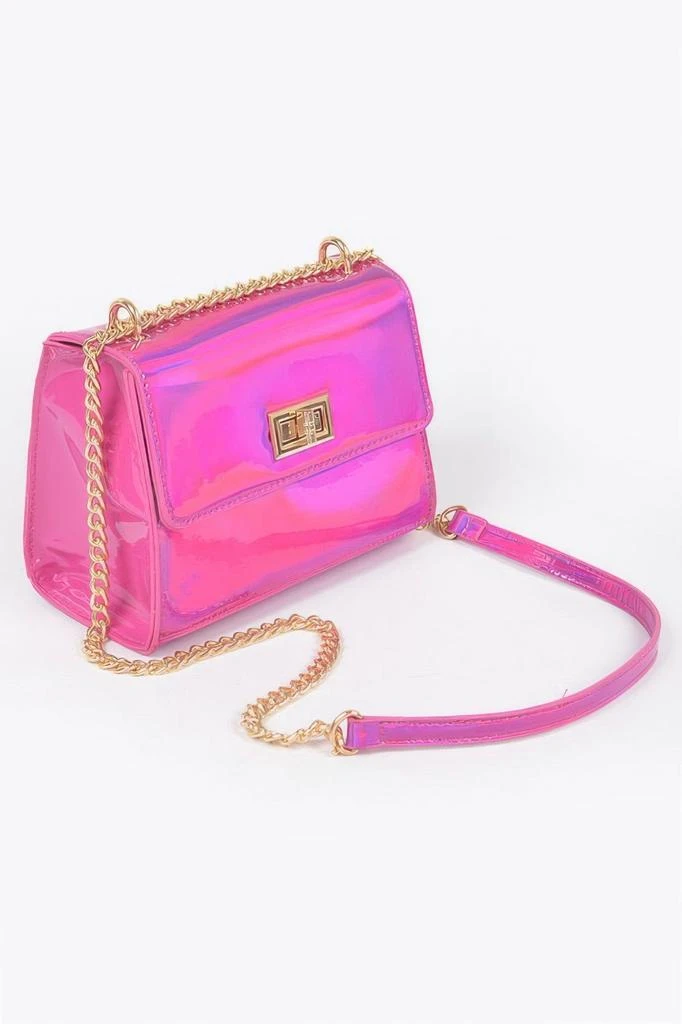 FASHNZFAB Mirror Metallic Flap Crossbody Bag 2