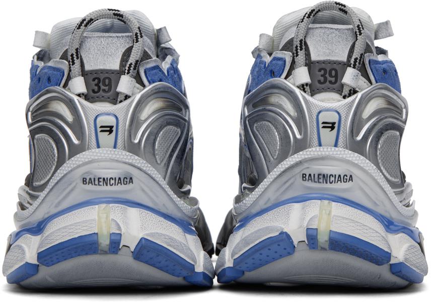 Balenciaga Blue & Gray Runner Sneakers