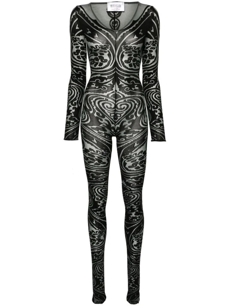 Wolford Wolford V-Neck Body Tattoo Jumpsuit 1