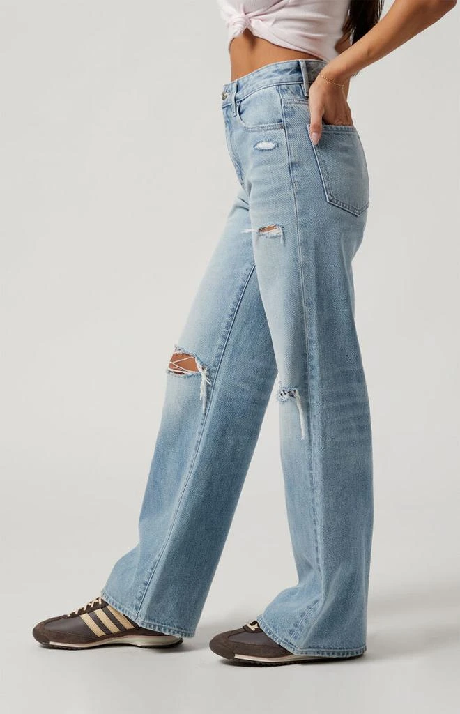 PacSun Light Indigo Ripped High Waisted Girlfriend Jeans 3
