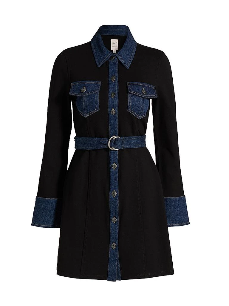 Cinq à Sept Aliza Denim-Trimmed Minidress