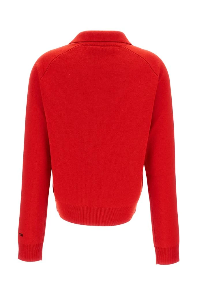 META CAMPANIA Classic Red Merino Wool Polo Sweater 2