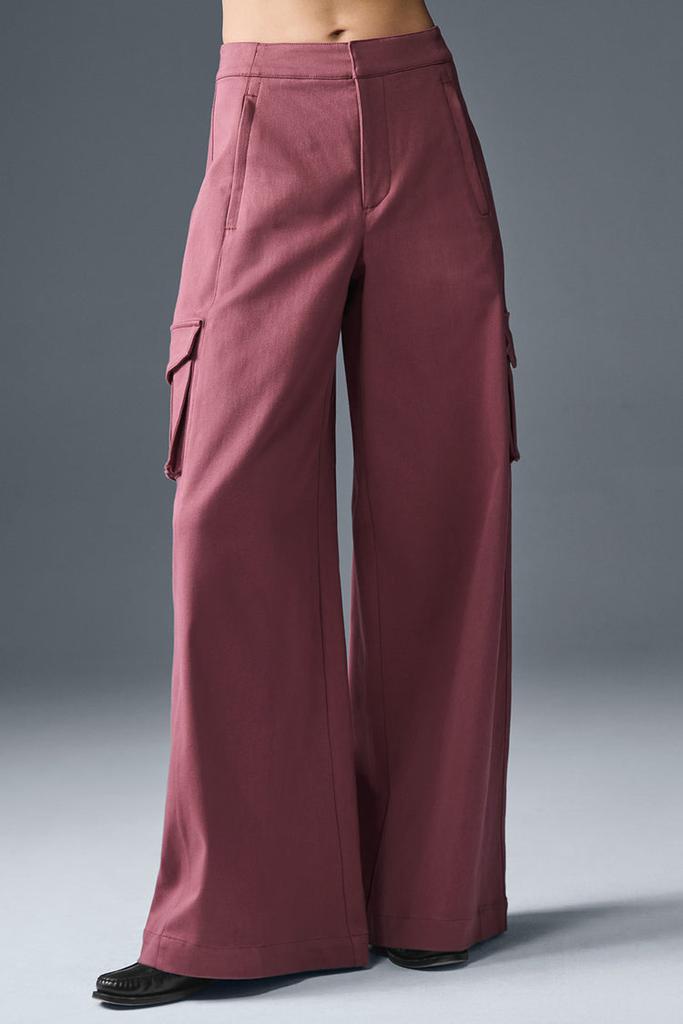 Alo Show Off Cargo Wide Leg Trouser (Regular) - Burgundy Truffle