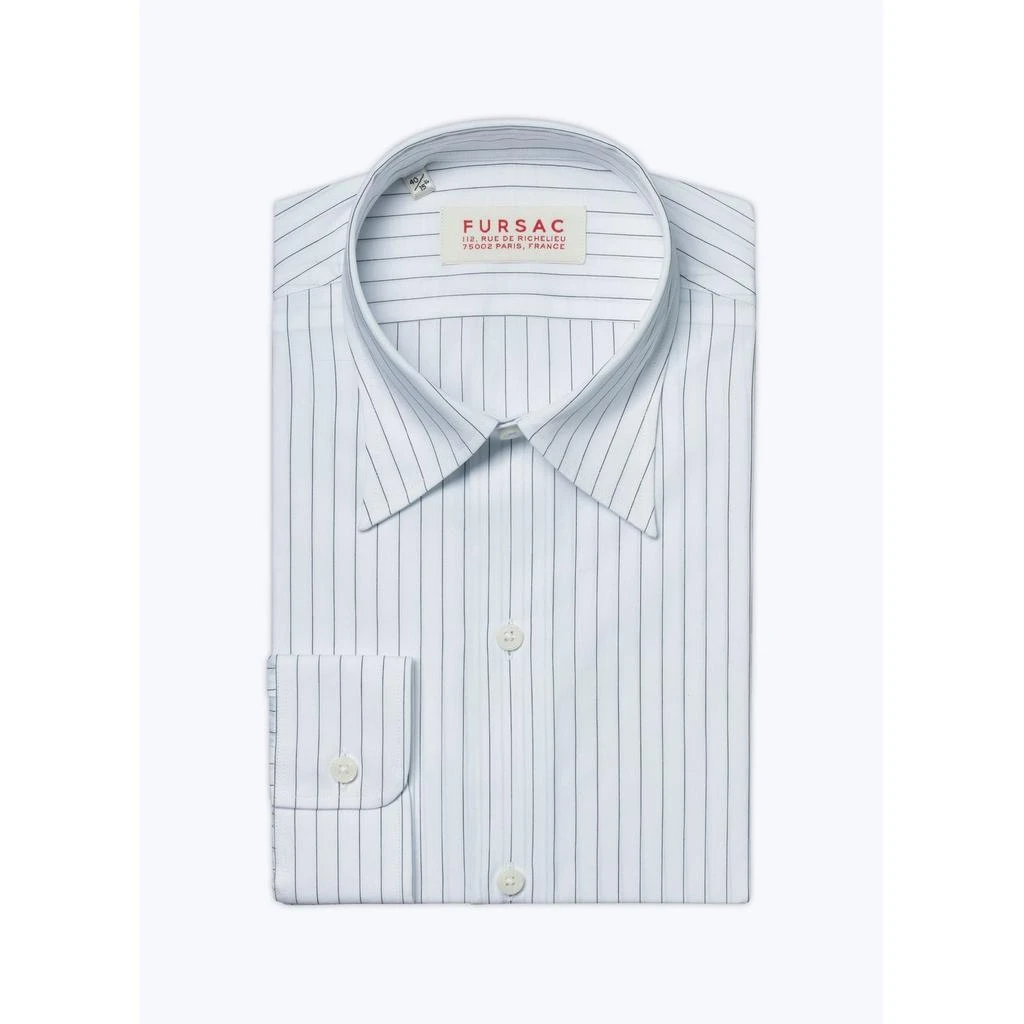 预计3周后发货 Fursac Chemise En Popeline De Coton À Rayures - Blanc - Homme 5