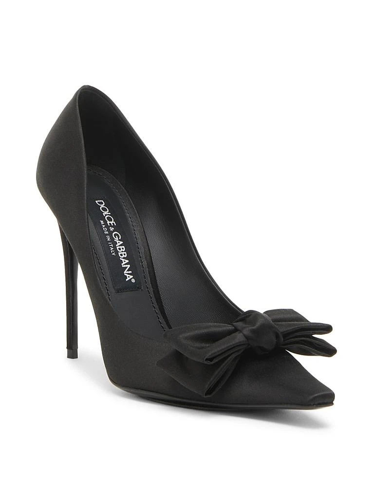 Dolce 
Gabbana 100MM Bow-Detailed Satin Pumps 2
