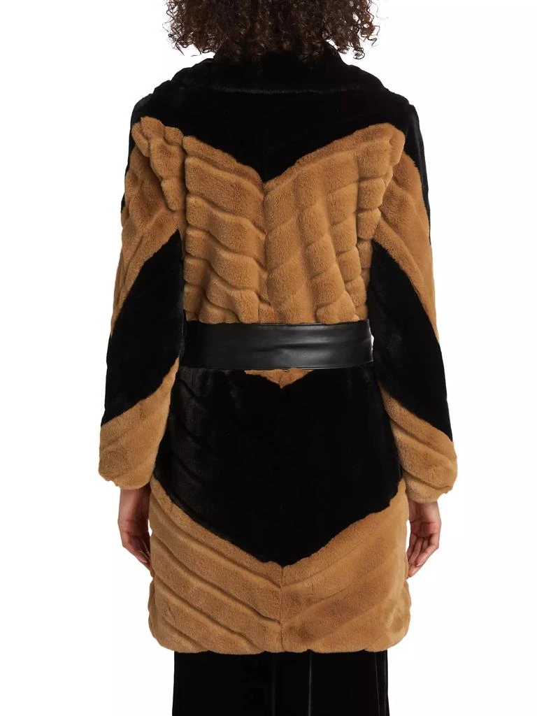 L'Agence Zoya Faux-Fur Belted Coat 5