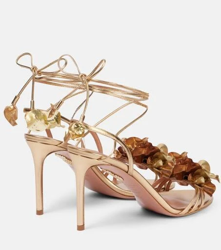 Aquazzura Summer Sun 85 metallic leather sandals 2