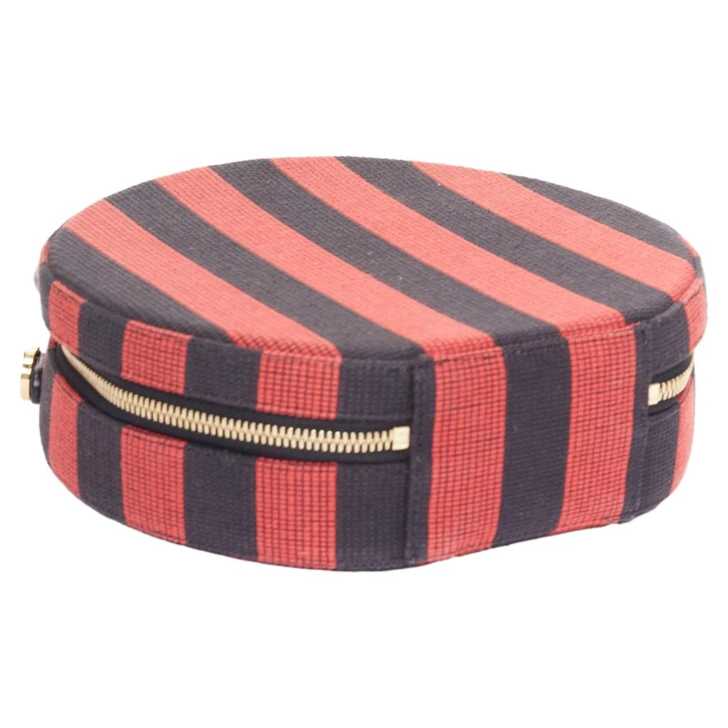 Mansur Gavriel Circle red striped fabric leather trim crossbody bag 6