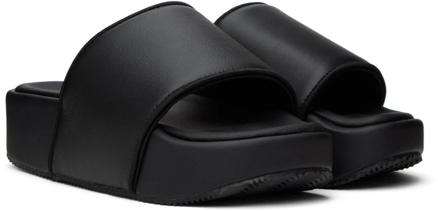 Y-3 Black Cushioned Platform Slides 4