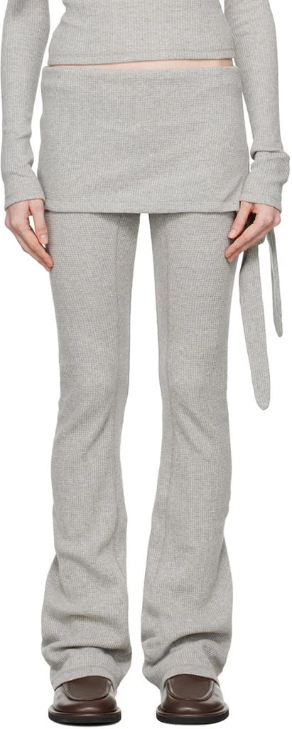 OPEN YY Gray Waffle Layered Lounge Pants 1