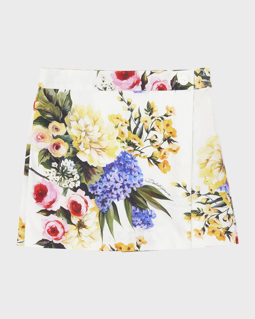 Dolce & Gabbana Girl's Flower Power Poplin Skort, Size 8-14