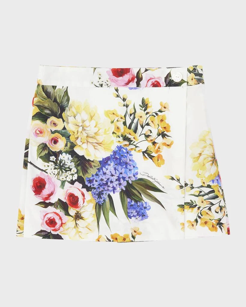 Dolce&Gabbana Girl's Flower Power Poplin Skort, Size 8-14 1