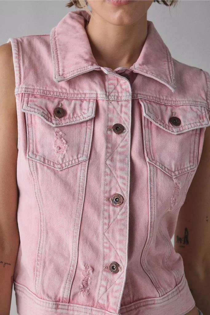 Vintage & ReMADE by UO ReMADE By UO Overdye Denim Vest Top 3