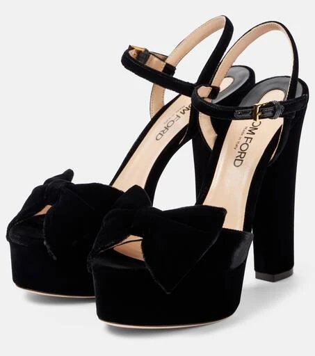 Tom Ford Brigitte 130 velvet platform sandals 4