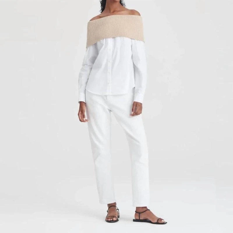 Naadam Cotton Cashmere Mixed Media Top 1