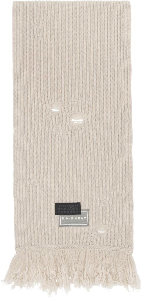MM6 Beige Wool Scarf