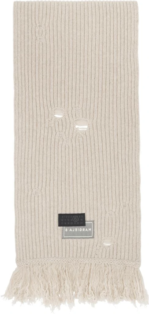 MM6 Beige Wool Scarf 1