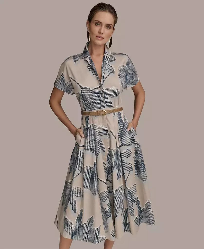 Donna Karan Women's Belted Floral Shirtdress 2