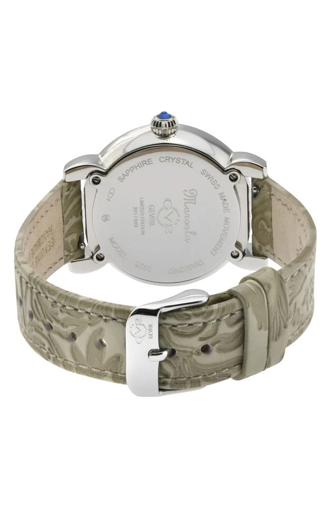 GV2 Women's Marsala Diamond Dial Leather Strap Watch, 37mm 2