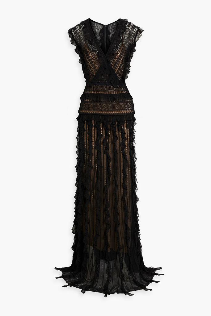 Zuhair Murad Ruffled crocheted lace gown