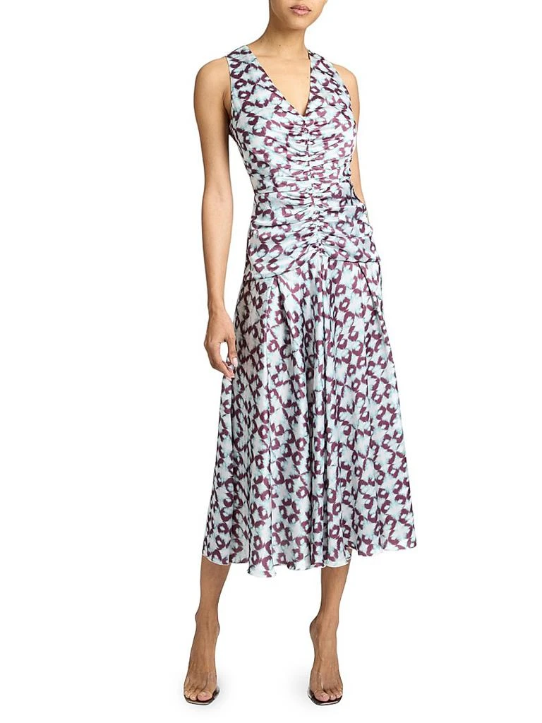 Santorelli Ruched A-Line Midi-Dress 4