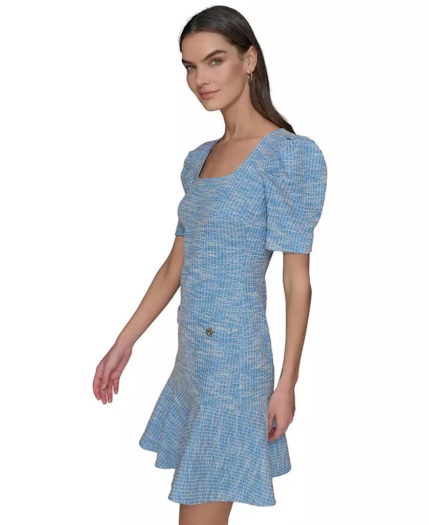 Karl Lagerfeld Paris Women's Tweed Puff-Sleeve Square-Neck Sheath Dress 2