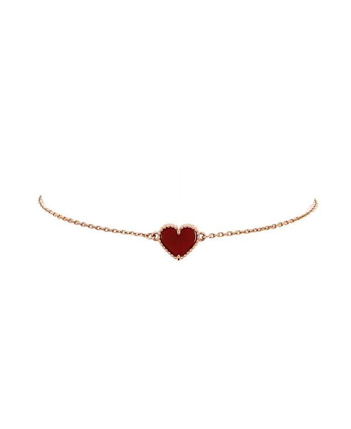 Pre-Owned Van Cleef 
Arpels Sweet Alhambra Heart Bracelet 18K Rose Gold with Carnelian