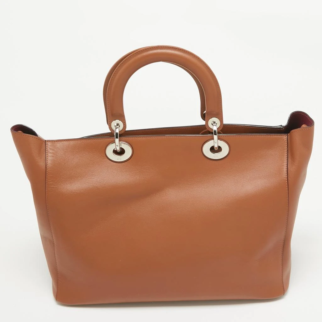 Dior Brown Leather issimo Zip Shopper Tote.. 3