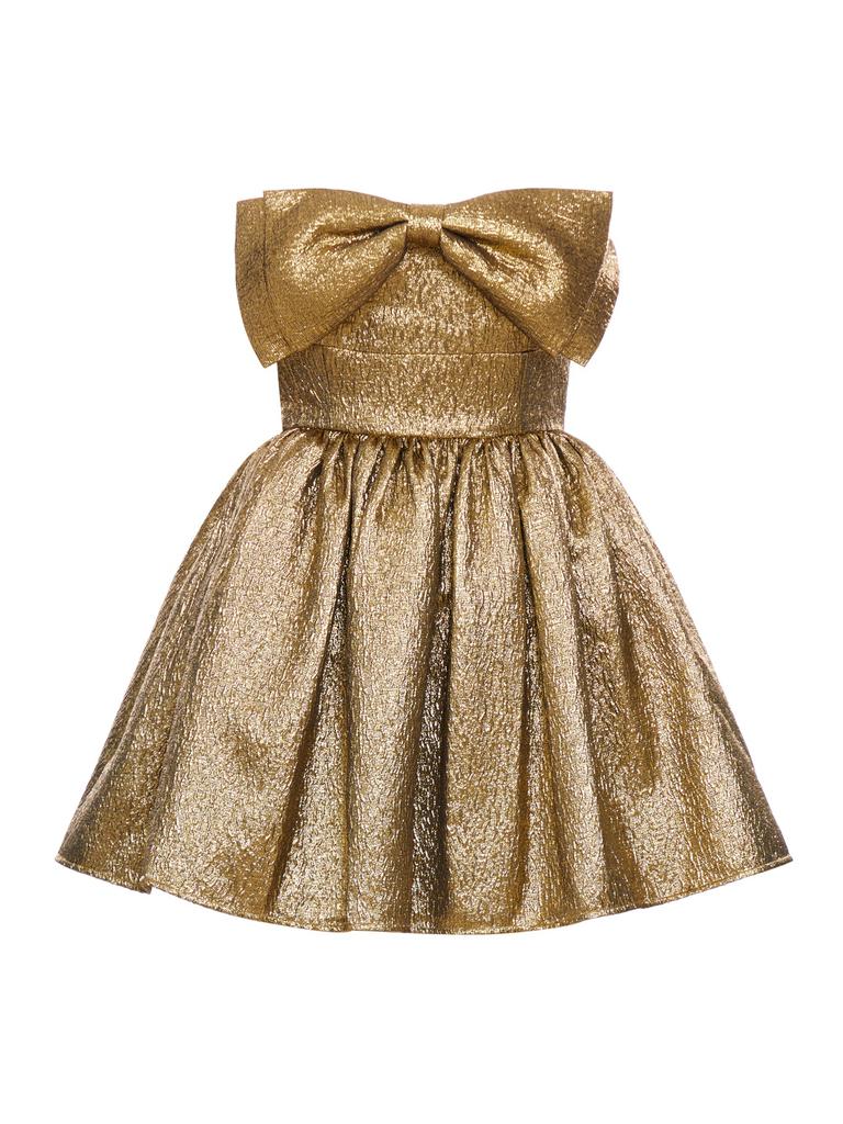 Self Portrait GOLD METALLIC JACQUARD MINI DRESS