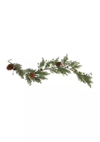 Northlight 5 X 10Inch Pine And Blueberry Christmas Garland With Pinecones  Unlit