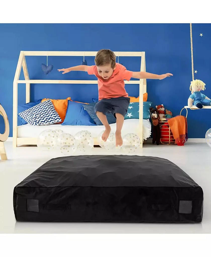 Costway 57" x 57" Crash Pad Sensory Mat with Foam Blocks & Washable Velvet Cover 3