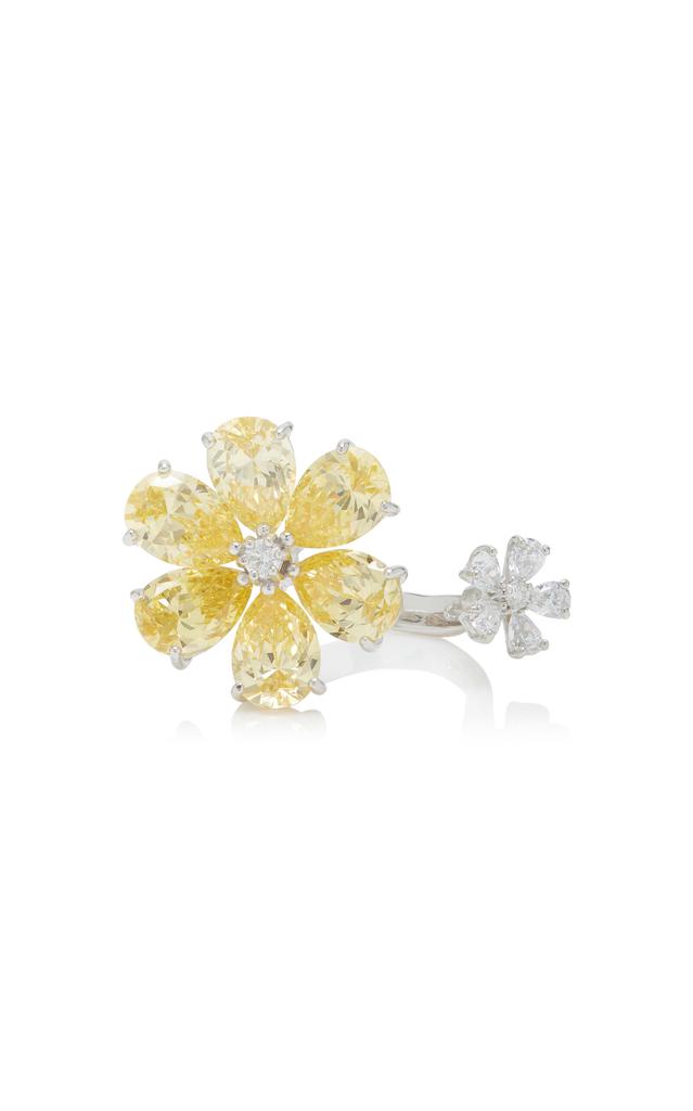 Anabela Chan Anabela Chan - Marguerite 18K White Gold Daisy Diamond Rings - Yellow - US 6 - Moda Operandi - Gifts For Her