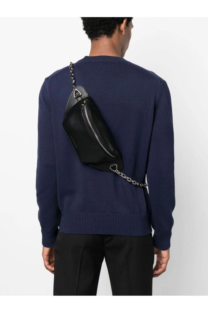 undefined Logo-Print Leather Belt Bag Black 2