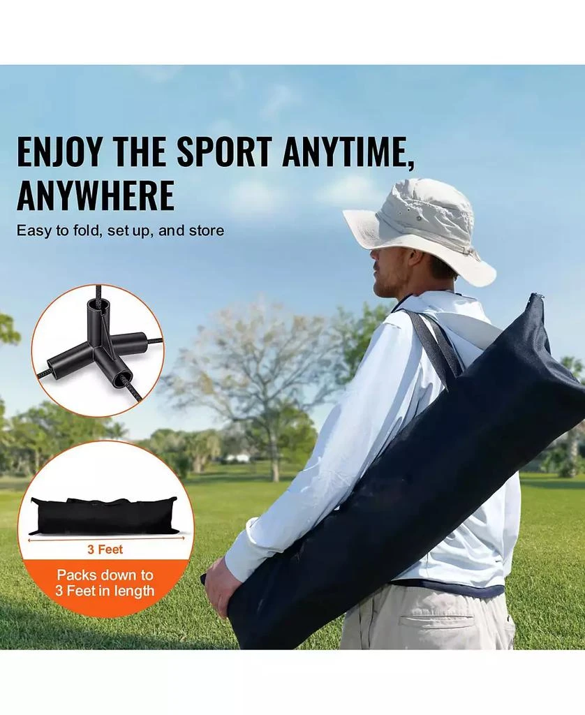 Mecale Adjustable Badminton and Volleyball Net, 20 ft Foldable Tennis Net Set with Poles, Bag, Rackets and Shuttlecocks for Backyard Indoor Outdoor 3