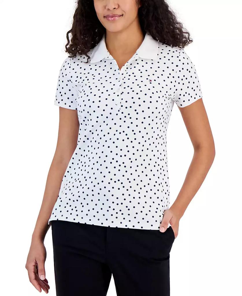Tommy Hilfiger Women
s Printed Quarter-Button Polo Top