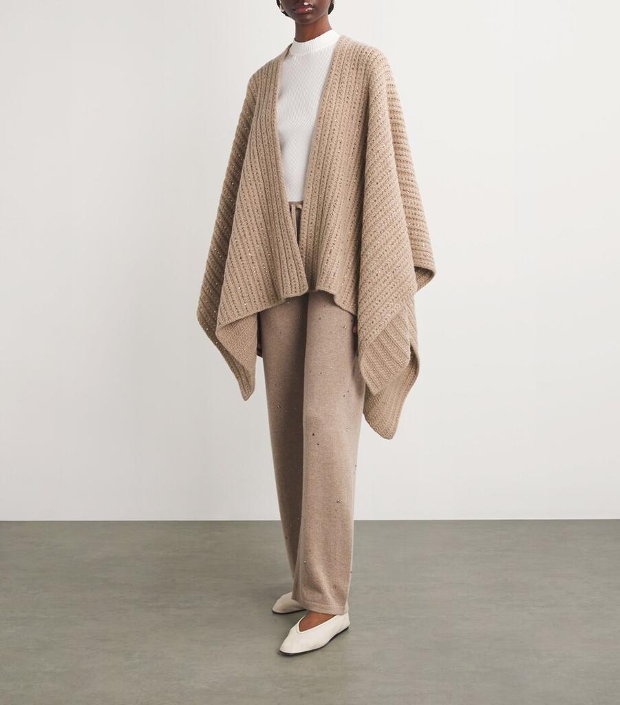 William Sharp Cashmere Crystal-Embellished Cape
