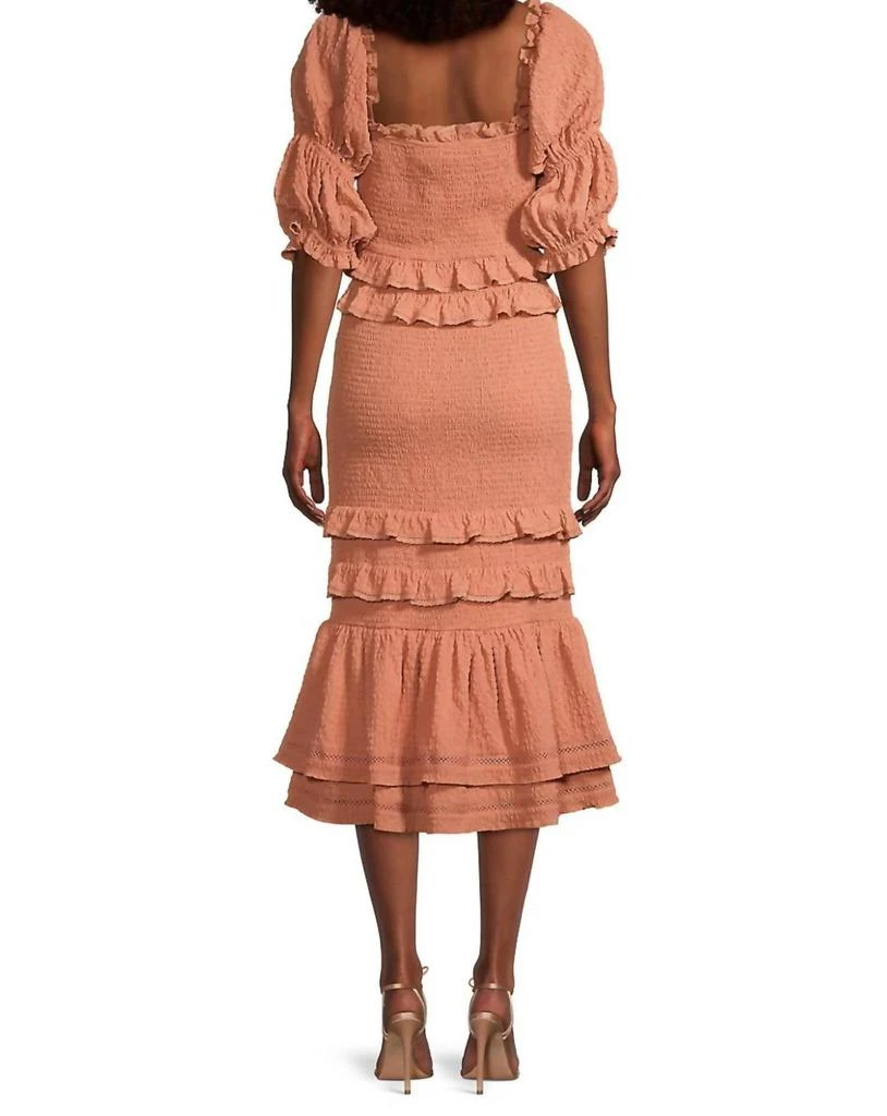 knee length dresses for ladies Rachel Parcell Light Blue Ruffle Tier Eyelet Swiss Dot Midi Dress main image 1