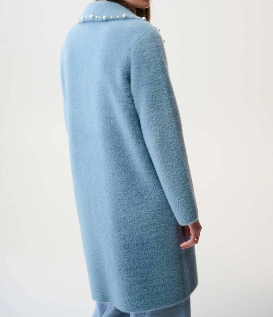 JOSEPH RIBKOFF Joseph Ribkoff - Feather Yarn Sweater Coat With Pearl Tri 2