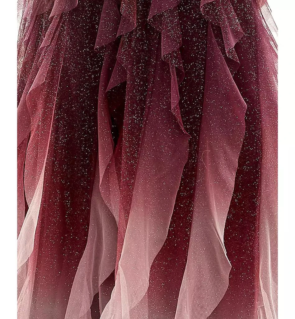 pear culture Juniors' Corkscrew-Ruffled Strapless Gown 4